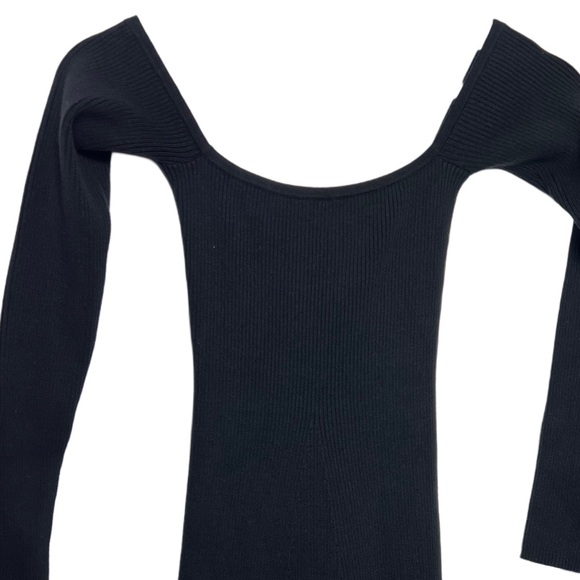 Reformation Symone Cotton Sweater Midi Black Dress - Picture 6 of 9